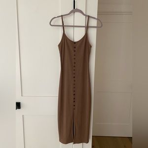 Brown ribbed dress from Pink Lily